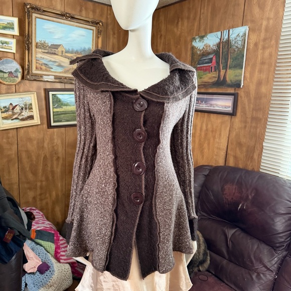 Boho Ruffle Wool Blend Sweater - Picture 2 of 5